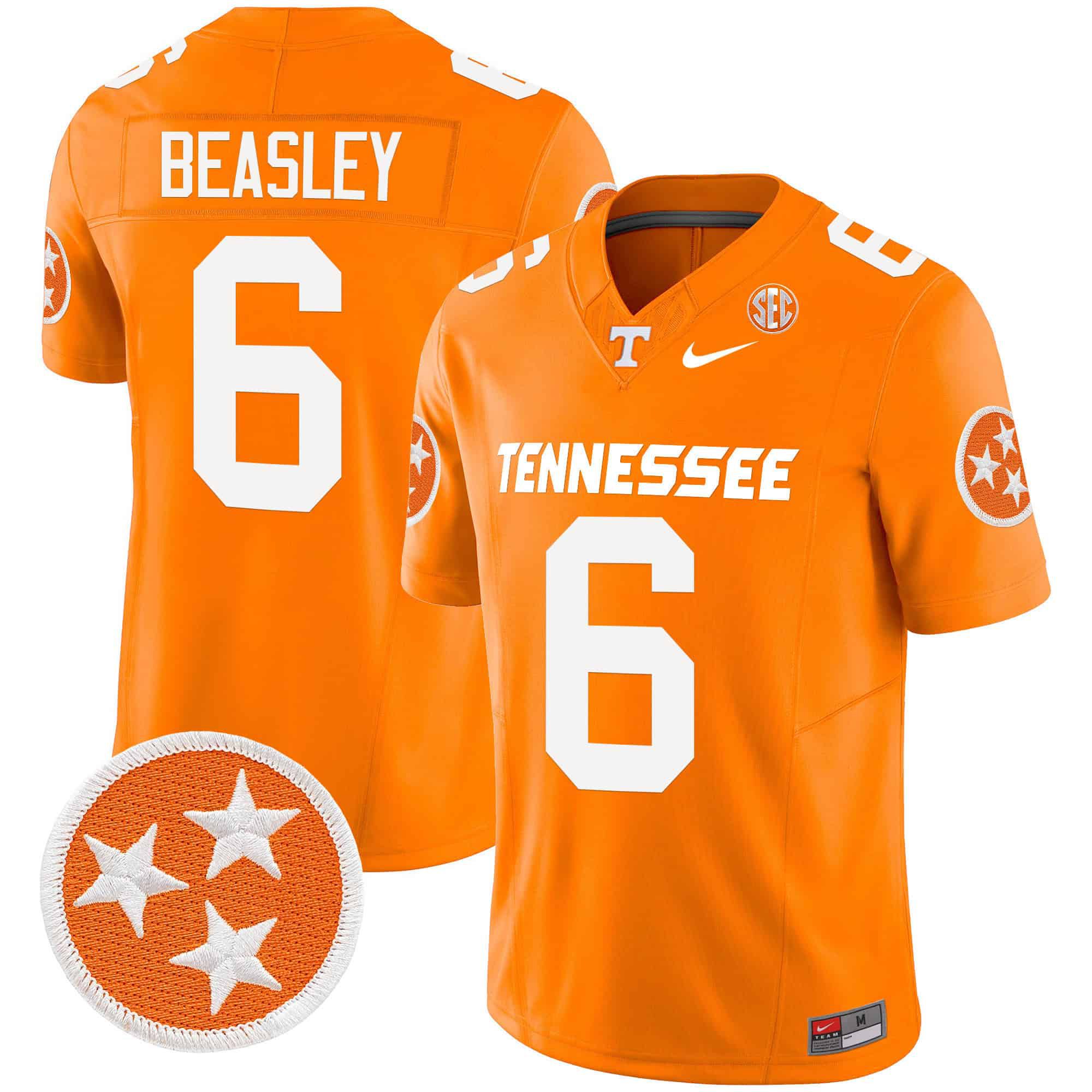 Men Tennessee Volunteers #6 Beasley Orange 2024 Nike Vapor Limited NCAA Jersey->ncaa teams->NCAA Jersey